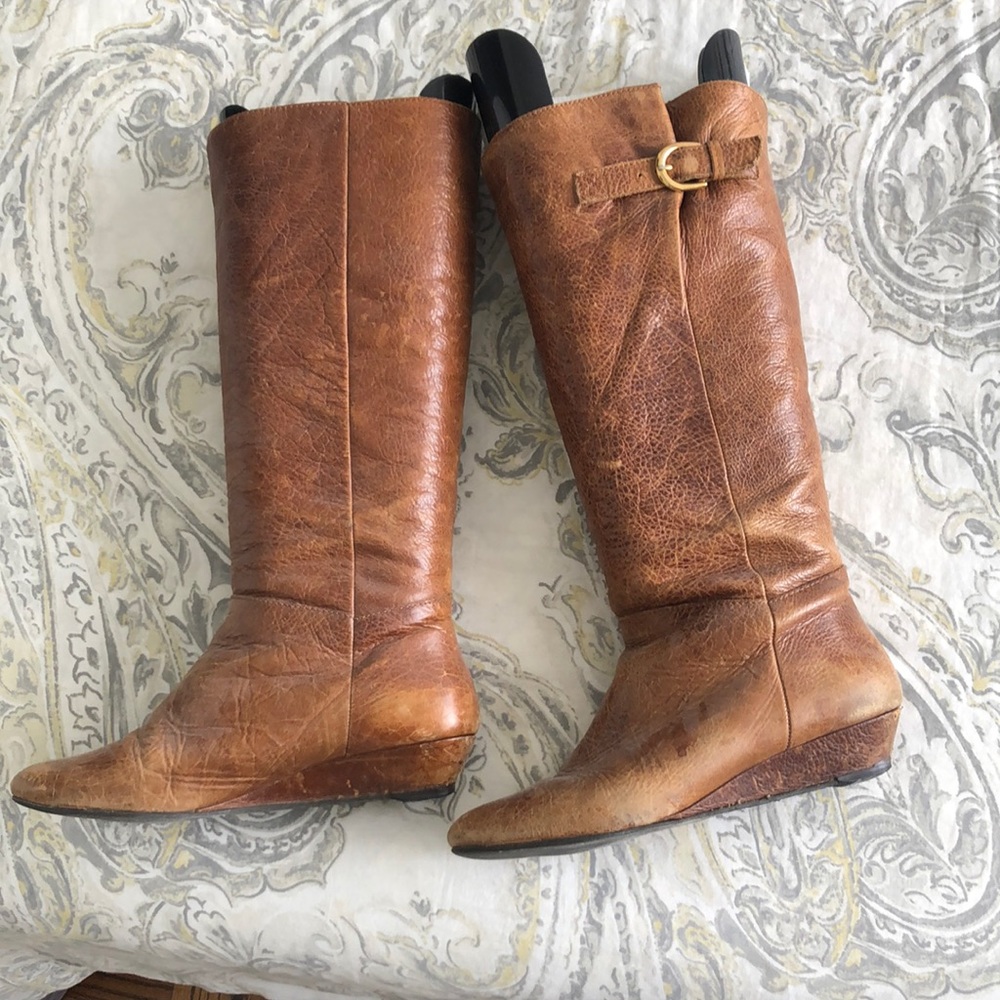 Steven by Steve Madden leather wedge boots